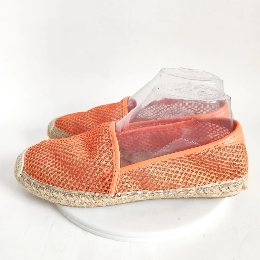 Rebecca‎ Minkoff Flats Size 8 Espadrille Mesh Orange Slip On Summer Beach Boho